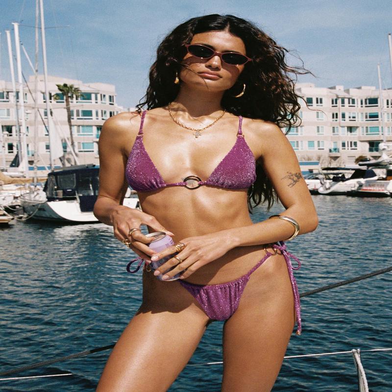 Entrancing Triangle Bikini Bottoms Purple