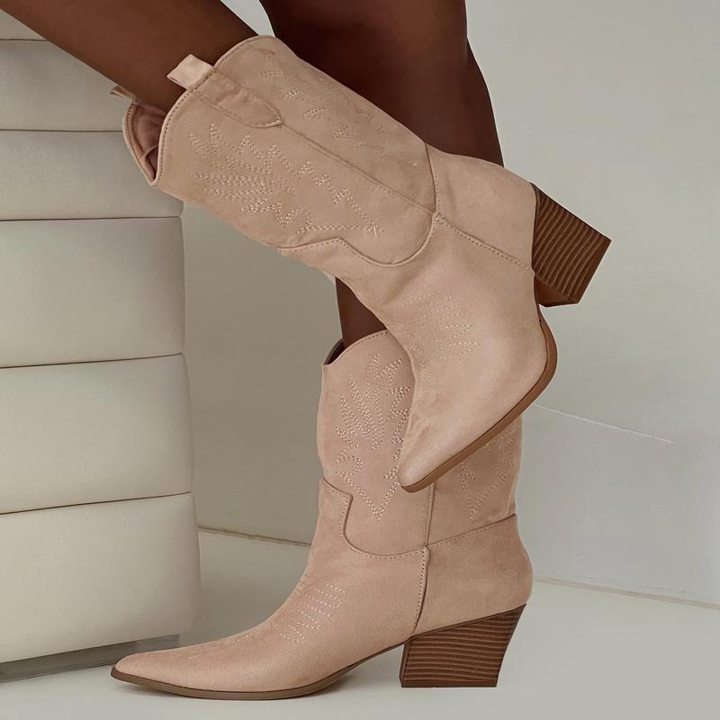 Jessie Cowboy Boots Beige