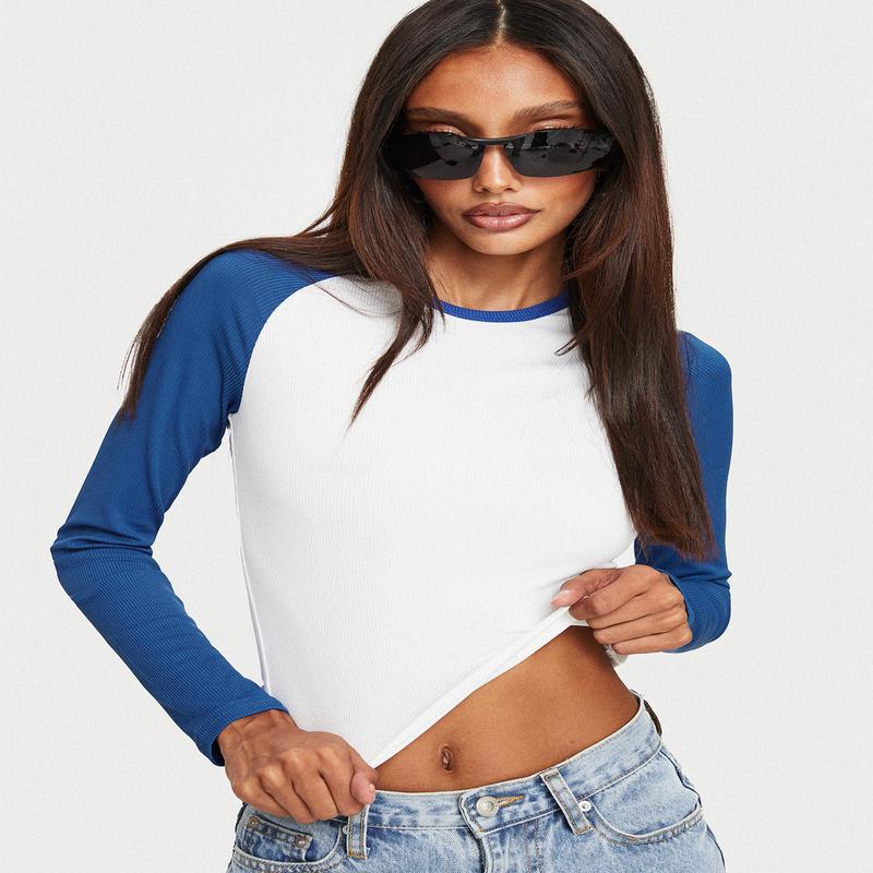 Markey Long Sleeve Top White / Blue
