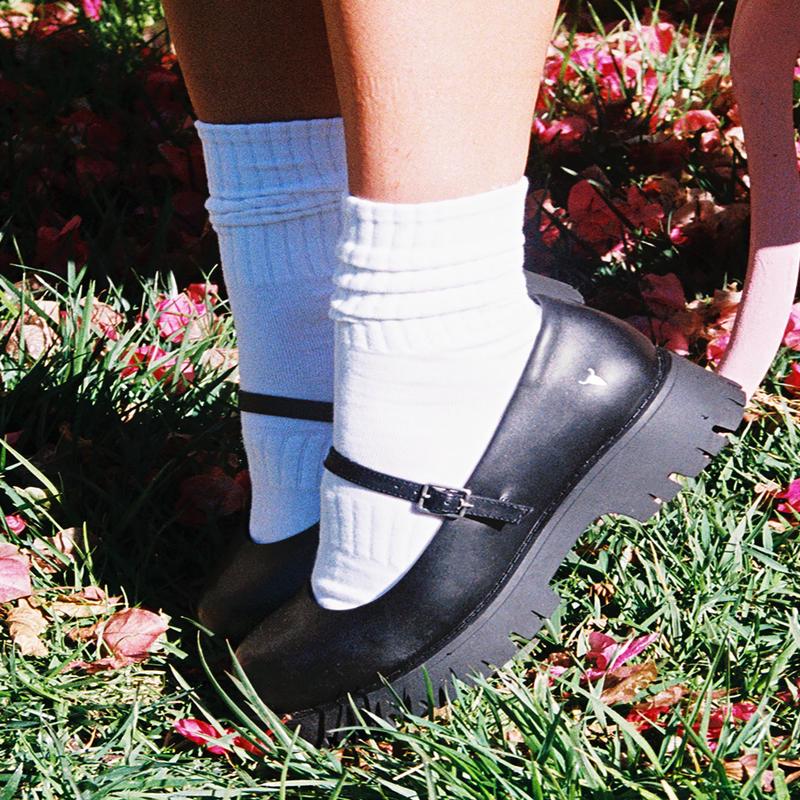 Windsor Smith Timeless Mary Jane Flats Black