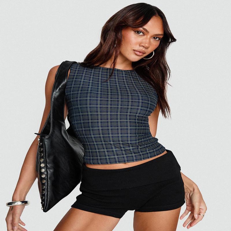 Your Main One Top Navy Check