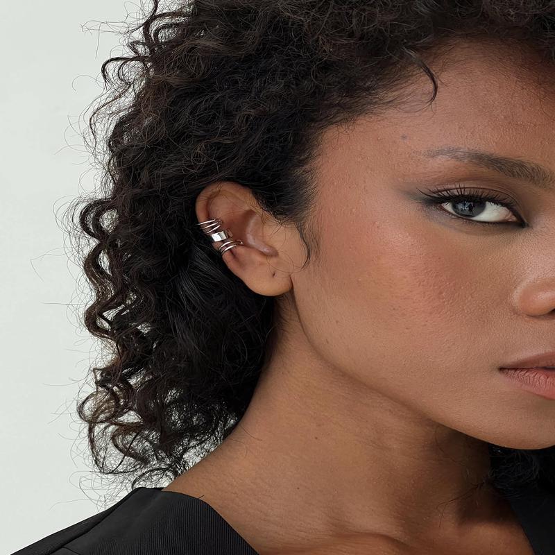 Caldwell Cuff Earrings Silver