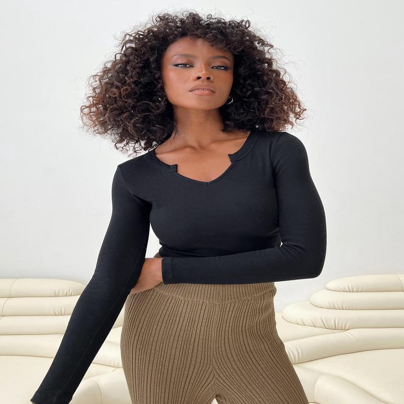 Laurina Long Sleeve Top Black