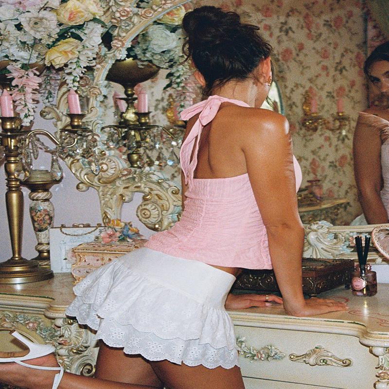 Sweetheart Broiderie Skort White