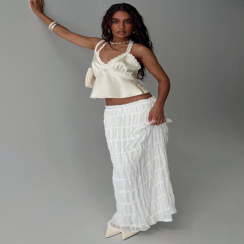 Estefania Maxi Skirt White