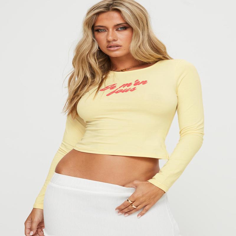 Je M'en Fous Long Sleeve Top Cream