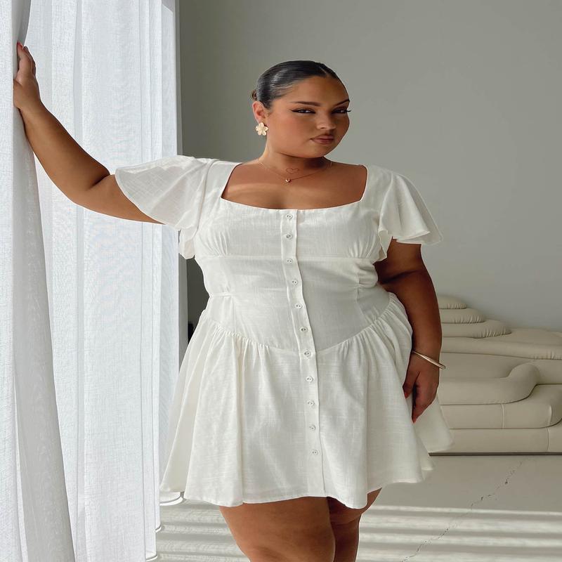 Forever More Mini Dress White Curve