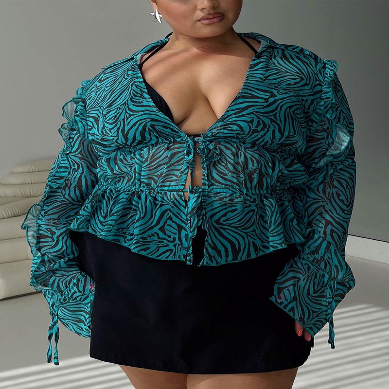 Holidaze Long Sleeve Top Zebra Curve