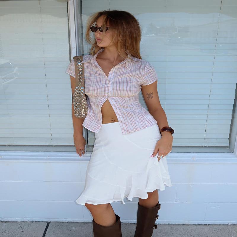 With Kindness Midi Skirt White