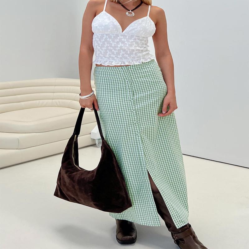 Macadamia Maxi Skirt Green / White