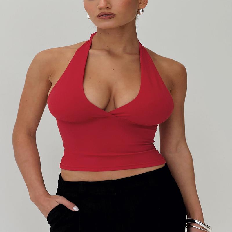 Whimsy Halter Top Red