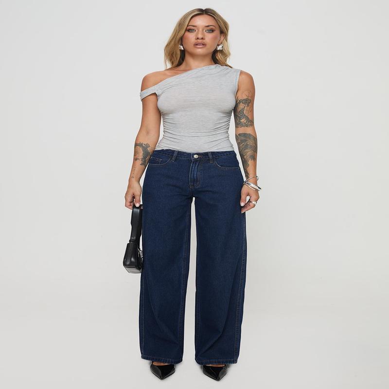 Maryanne Mid Rise Straight Leg Jeans Dark Wash