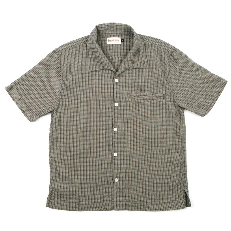 Cayucos Seersucker Olive Plaid