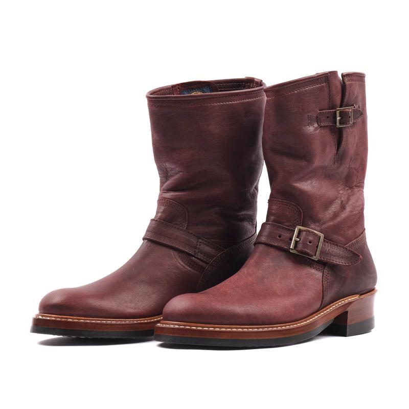 John Lofgren Wabash Engineer Boots Burnt Burgundy Ezo Deerskin