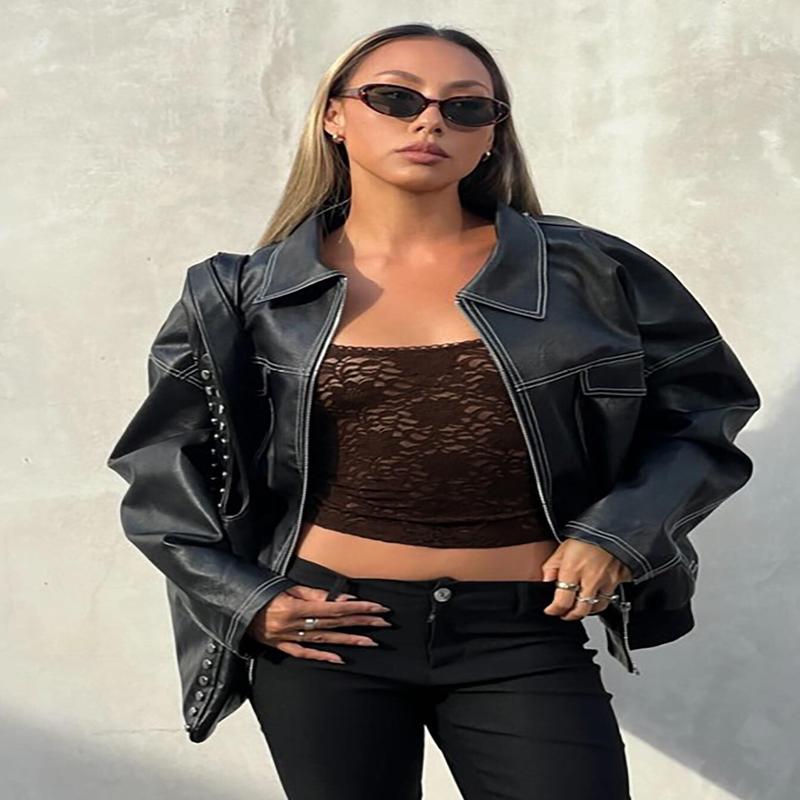 Kingsley Contrast Stitch Pu Jacket Black