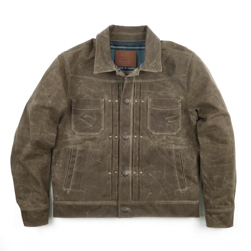 Riders Jacket Heavy Waxed Canvas Tobacco Wool