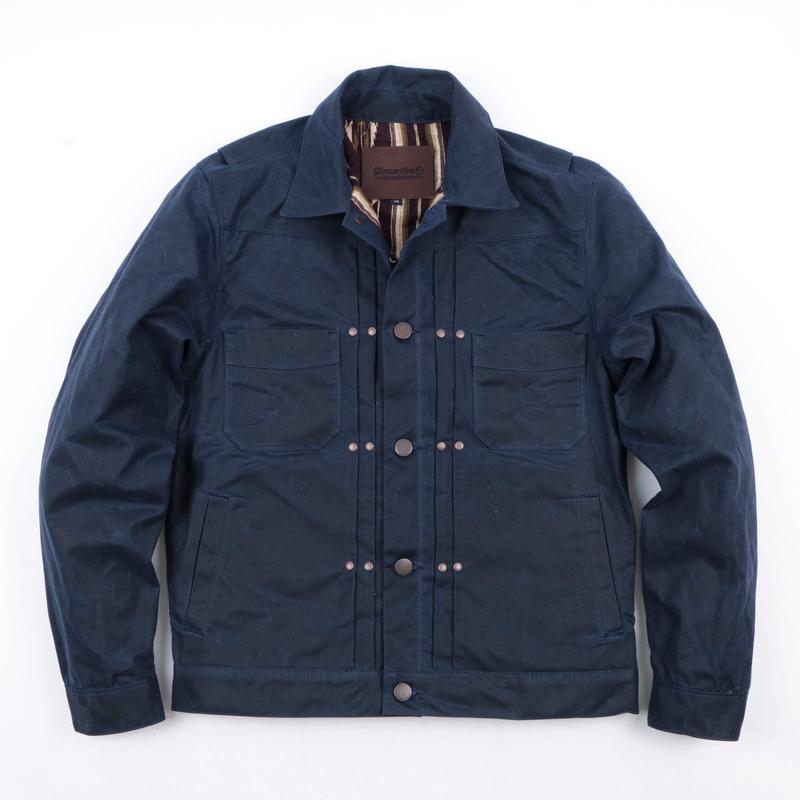 Riders Jacket Waxed Canvas Navy