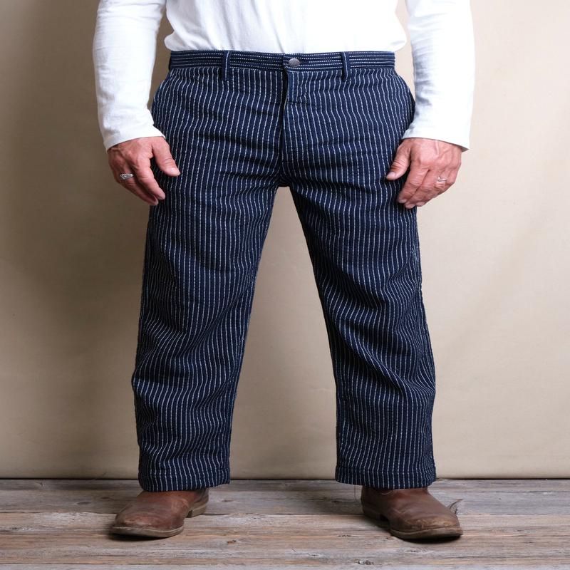 Western Pant Blue Dobby Stripe