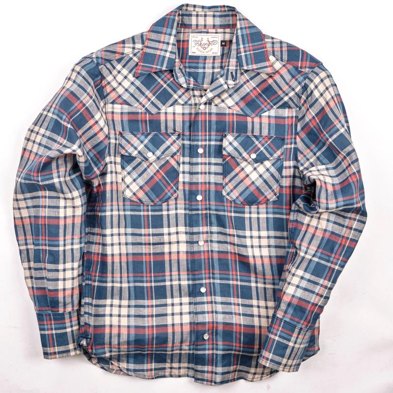 Western Scout Kingfisher Blue Plaid
