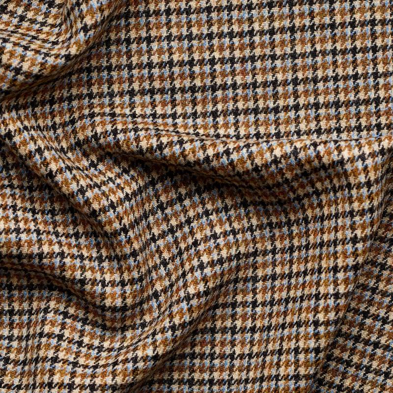 TD38 : Tonal Camel Brown & Pale Blue Houndstooth