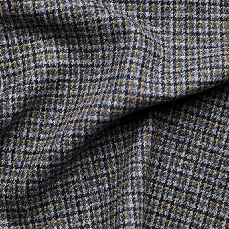 TD39 : Tonal Blue & Moss Green Houndstooth