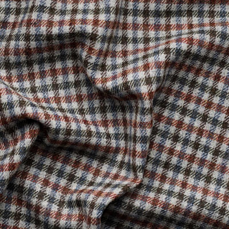 TD51 : Large Pale Blue, Green & Russet Gunclub Check Tweed