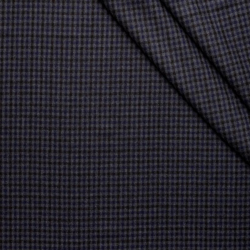 WF2-11 : Worsted Flannel Grey & Navy Micro Check