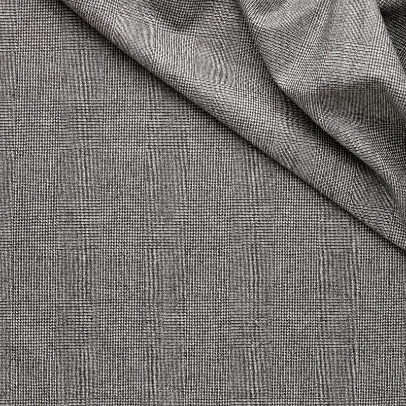 WF2-33 : Worsted Flannel Light Grey Glen Check