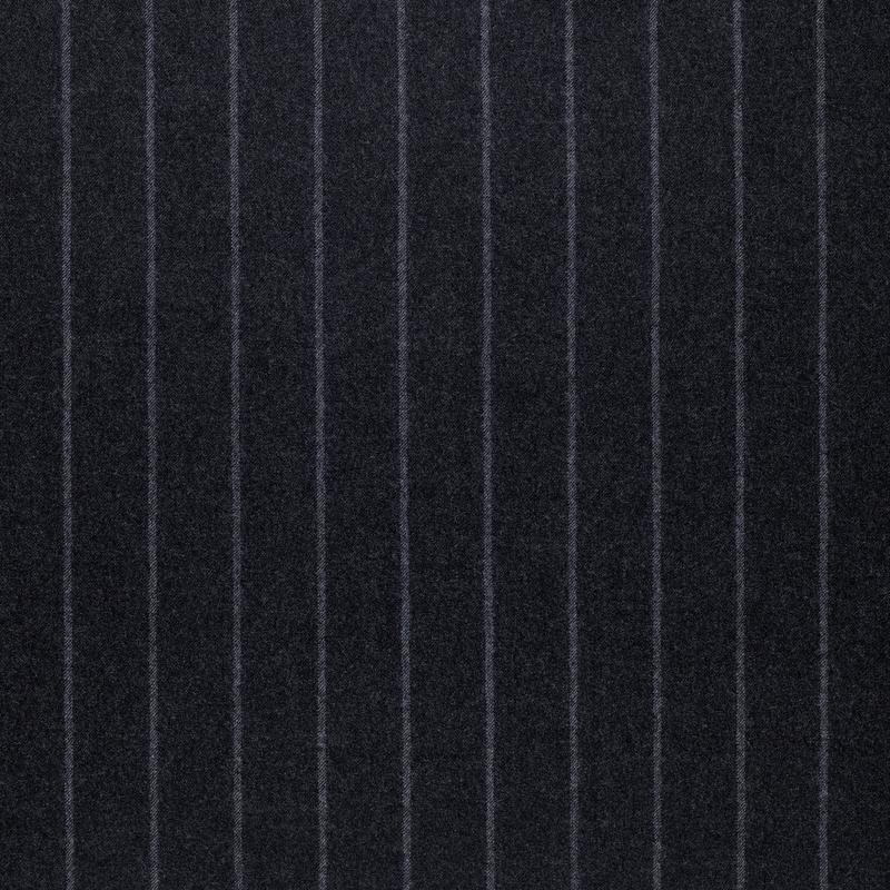 WF2-38 : Worsted Flannel Charcoal Wide Stripe