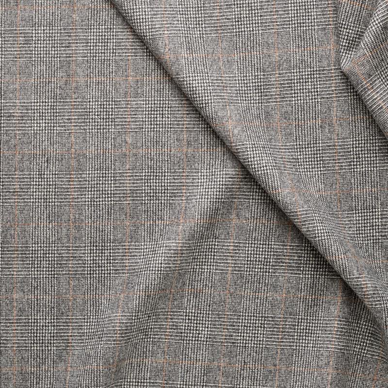 WF2-66 : Worsted Flannel Prince of Wales Check with Rust Deco