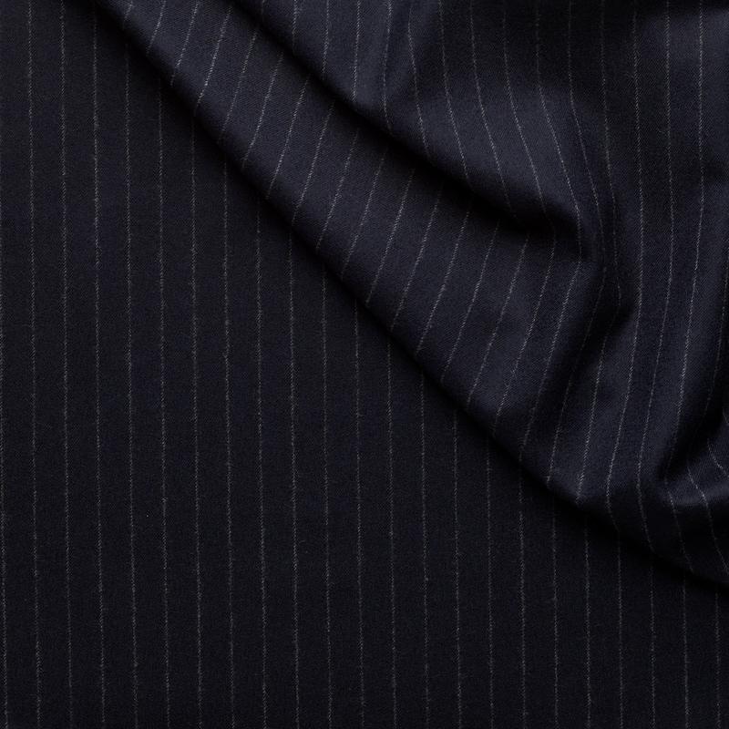 WF2-70 : Worsted Flannel Navy Chalk Stripe