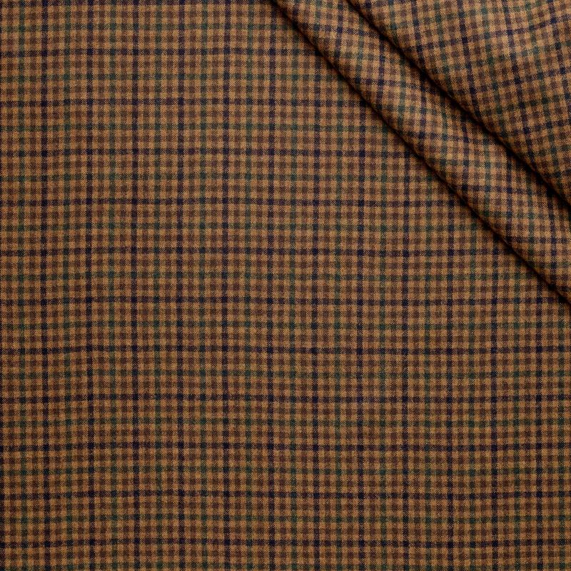 WF2-9 : Worsted Flannel Brown & Green Micro Check