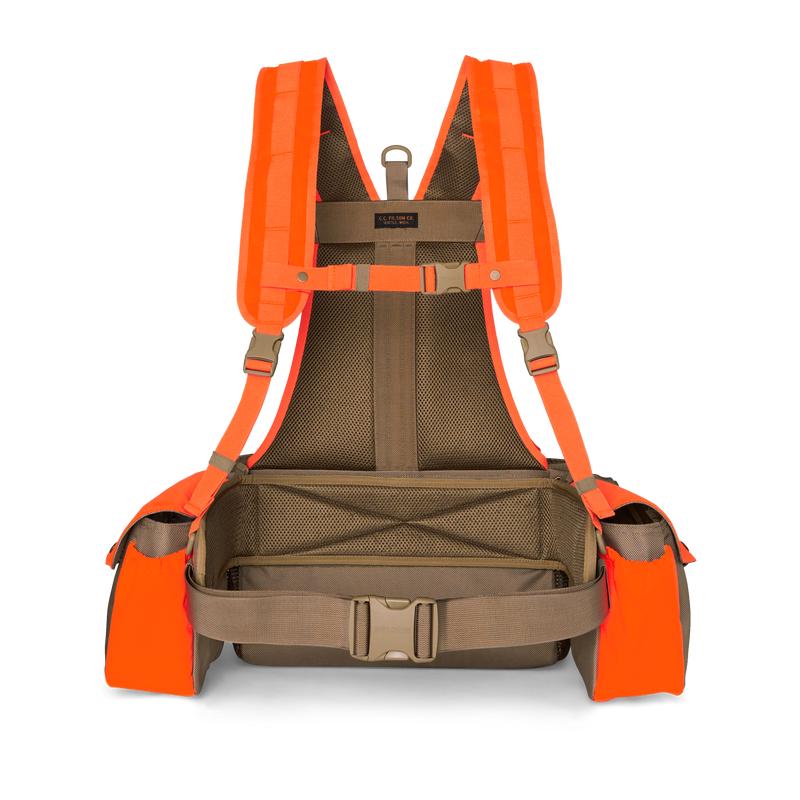 Upland Guide Strap Vest - Dark Tan / Blaze Orange