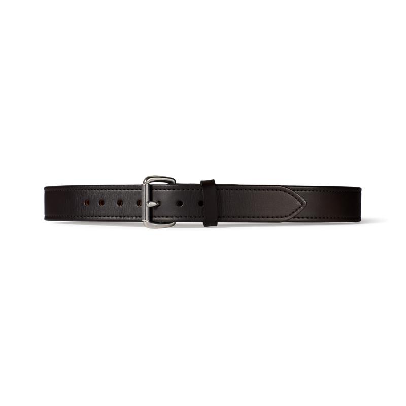 1.5" Double Bridle Leather Belt - Brown Leather/Stainless Steel