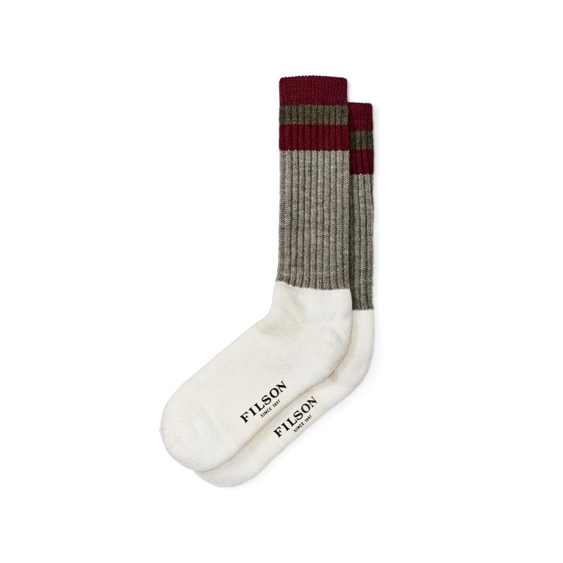 1970s Logger Thermal Socks - Forest / Maroon