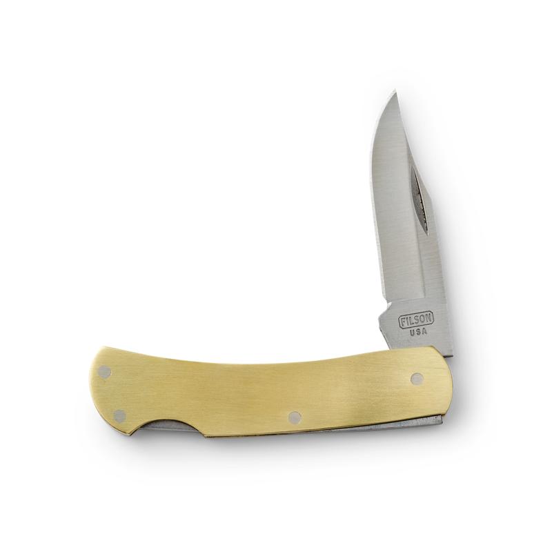 Brass Lockback Pocket Knife - Brass