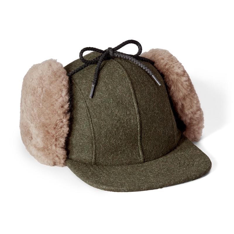 Double Mackinaw Wool Cap - Forest Green/acorn