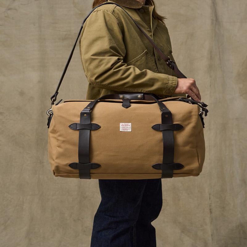 Medium Rugged Twill Duffle Bag - Tan