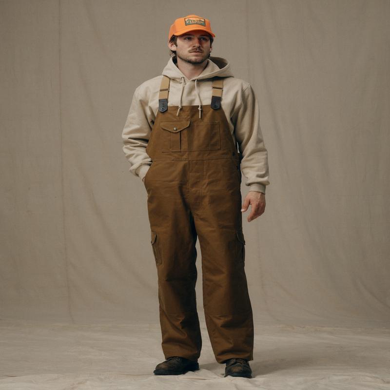 Oil Finish Double Tin Cloth Bibs - Dark Tan