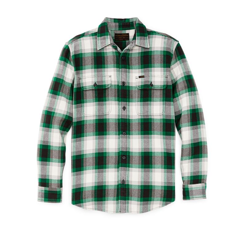 Vintage Flannel Work Shirt - Green / Gray / Multi Plaid