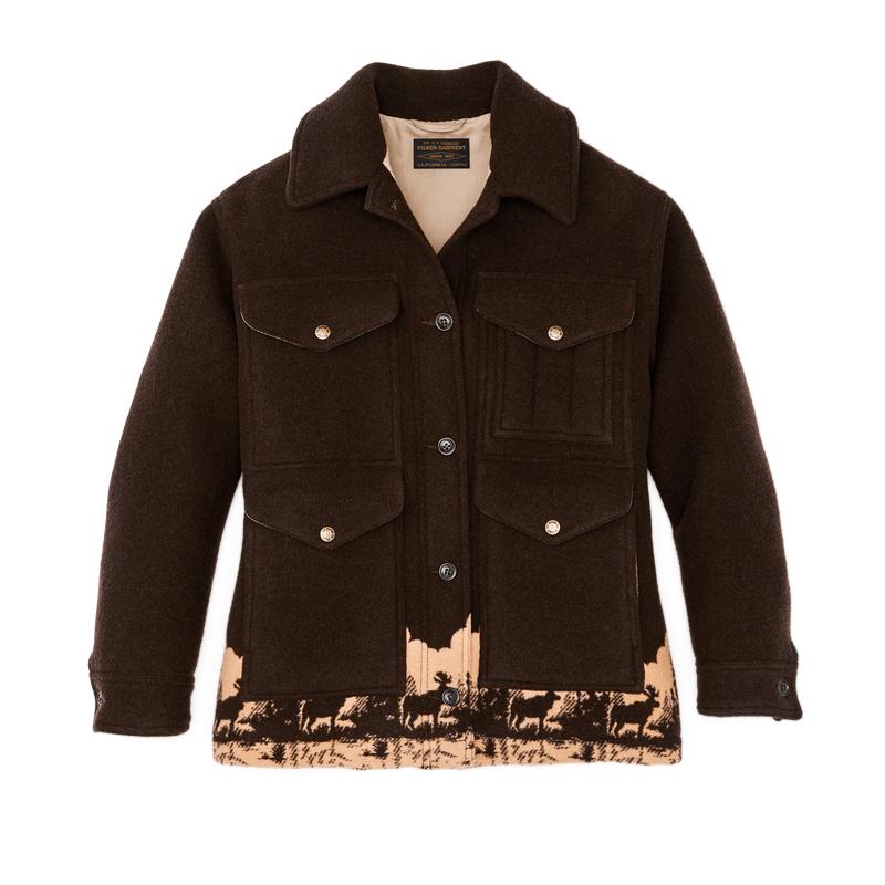 Women's Jacquard Wool Cruiser Jacket - Brown / Khaki Moose