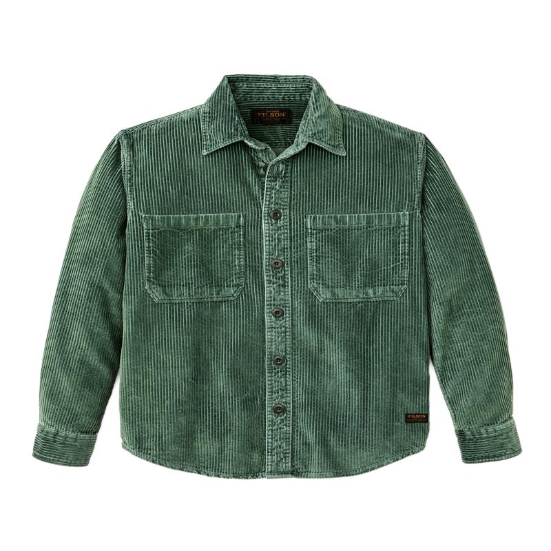 6-wale Corduroy Shirt - Seabed Green