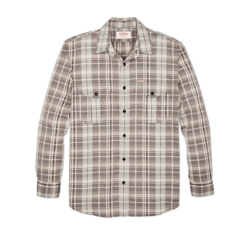 Filson's Washed Feather Cloth Shirt - Light Brown / Natural Plaid