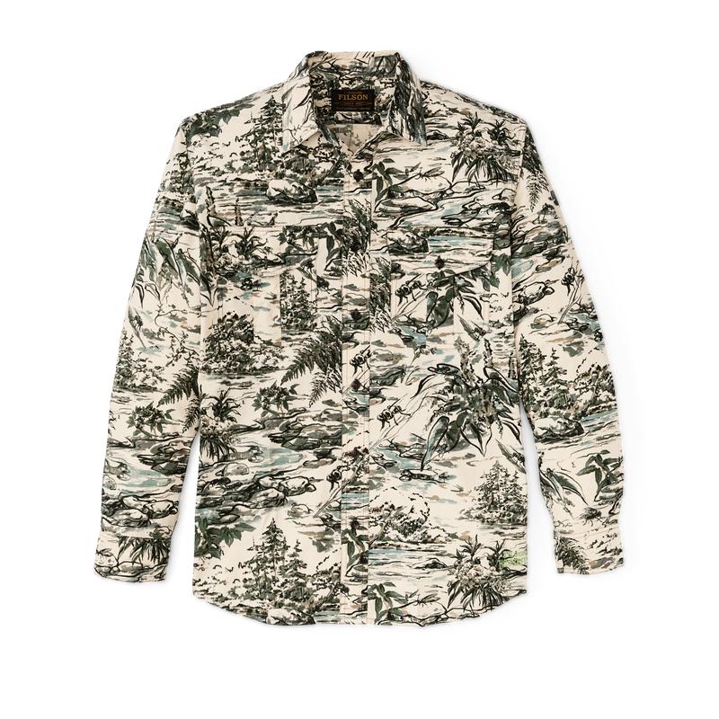 Filson X Housefly Washed Feather Cloth Shirt - Khaki / Scenic