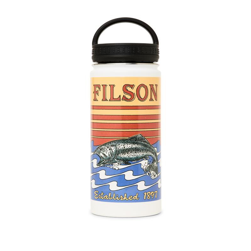Insulated Water Bottle - White / Dusk Fish