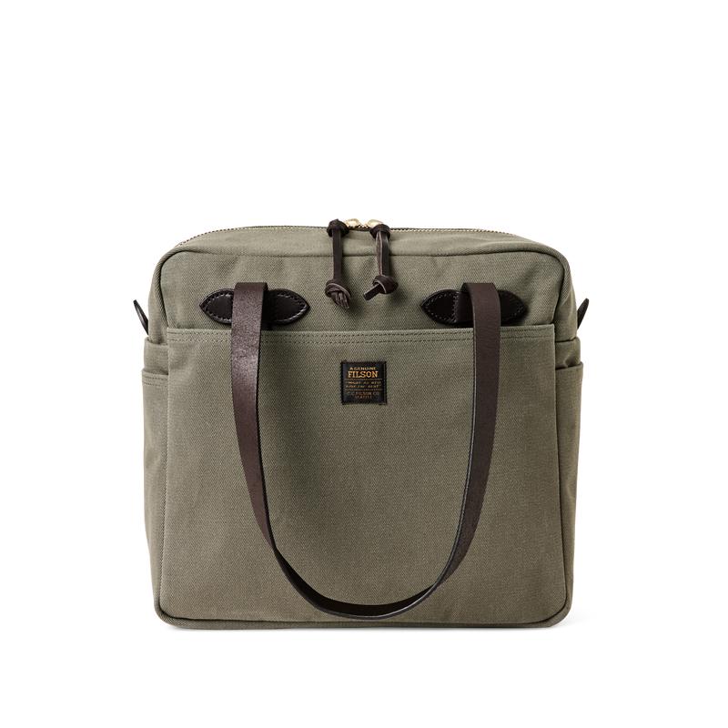 Rugged Twill Zipper Tote Bag - Otter Green
