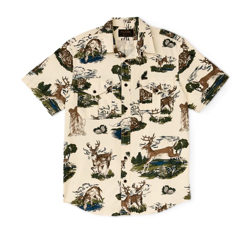 Short Sleeve Lightweight Alaskan Guide Shirt  - Vintage White / Deer