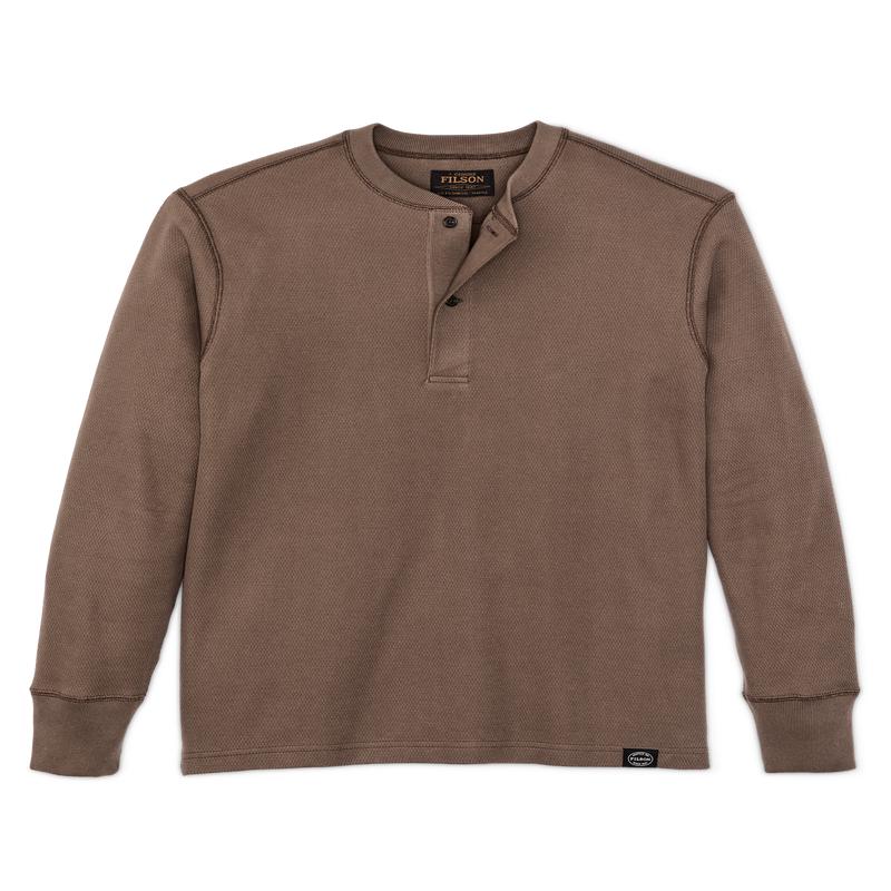 Waffle Knit Henley - Brown