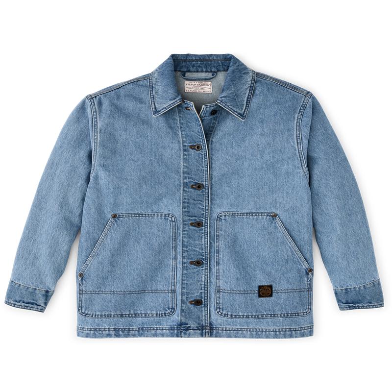 Women's Denim Barn Coat - Stone Wash Indigo