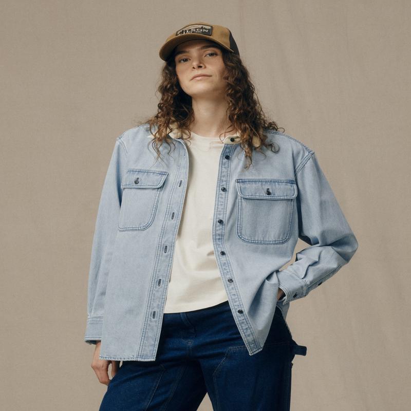 Women's Denim Work Shirt - Light Indigo